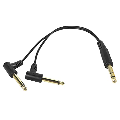 Cable AUX QIANRENON 6.35mm TRS Y 34cm Negro miniatura 1
