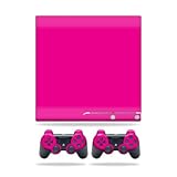 MightySkins Skin Compatible with Sony Playstation 3 Slim Console wrap Sticker Skins Solid Hot Pink