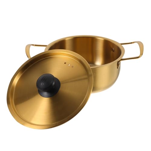 Ipetboom 大容量ステンレス鋼ラーメン鍋 蓋付き 軽量で持ち運び簡単 キッチンやアウトドア調理用 茹で麺 スープ サラダ対応 風ラーメンポッ