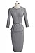 HOMEYEE Negocio Vestido de Mujer Cuello Redondo Peplo Cinturón B473 (EU 38...