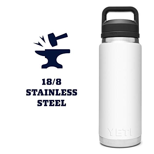 Yeti Rambler 26 Oz Bottle, Vacuum Insulated, Stainless Steel With Chug Cap, White #TOP5