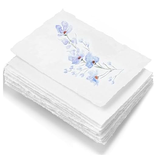 Wanderings Handmade White Deckle Edge Blank Paper - A5 Size Package of 50 - Mixed Media Loose Leaf Paper for Watercolor, Writers, Invitations, Crafts - Thick 130 GSM - 8.25 x 5.25"