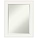 Amanti Art Beveled Bathroom Mirror (29.5 x 23.5 in.), Ridge White Frame - Wall Mirror White, Medium