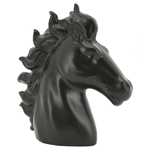 AUBRY GASPARD - Tête de Cheval en Résine Teintée Noire - Statue de Décoration Intérieure - Design Élégant et Moderne - Idéal pour Amoureux des Chevaux...