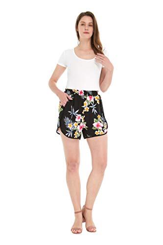 Image of Family Matching Hawaiian Clothes, Hibiscus Black | Black Hibiscus Print • Soft Rayon Fabric • Family Matching Outfits • Vacation Ready • Luau Party Wear