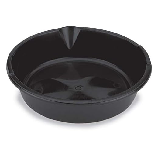 Lumax LX-1628 Black 6 Quart Plastic Drain Pan. to Collect The Oil in Oil Changes. The Rugged, Oil Resistant All-Purpose Plastic Pan Will not Rust or Dent. Easy Cleaning.