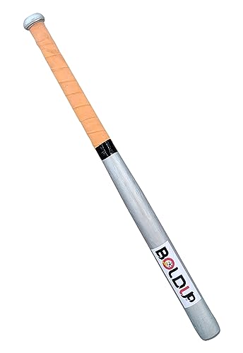Image of Wooden Baseball Bat - 32 Inch Solid Hardwood Stick for Self Defense & Home Safety - Heavy Duty Combo of 2 (Black+Silver)