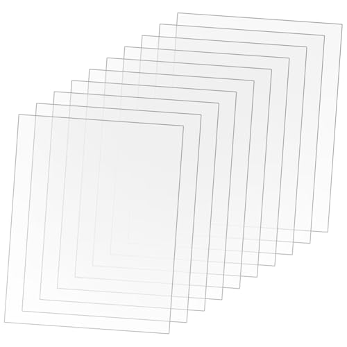 KONTONTY Plastic Painting Surfaces 10pcs A4 Size for DIY Photos and Art Displays