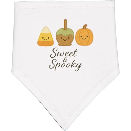 inktastic Sweet & Spooky Kawaii Halloween Candy Apple Pumpkin Baby Bandana Bib