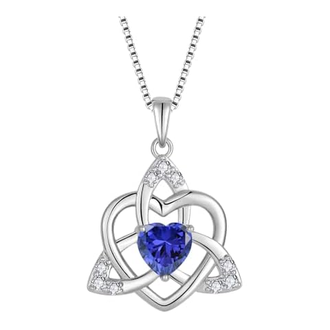 FJ Heart Celtic Knot Necklace with Tanzanite Cover