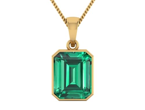 DINJEWEL 5.25 Carat Antique Beautiful Natural Green Emerald Pendant Gemstone May Birthstone