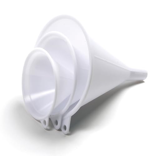 Norpro Plastic Funnel, Set of 3, Set of Three, White