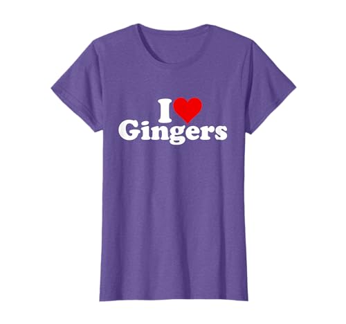 I LOVE HEART GINGERS REDHEADS RED HAIR T-Shirt