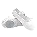 Stelle Canvas Ballet Shoes for Girls Dance Ballet Slippers Shoes（Toddler/Little/Big Kid/Women）(13ML,White)