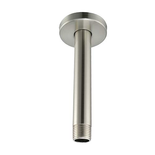 Purelux Straight Shower Arm 6 Inches Water Outlet Pj0612, Brushed Nickel Made Of Stainless Steel With Gasket Flange #TOP3