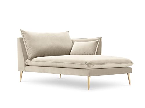 MICADONI - Méridienne d'angle Droit Agate - 1 Place - Velours - Beige