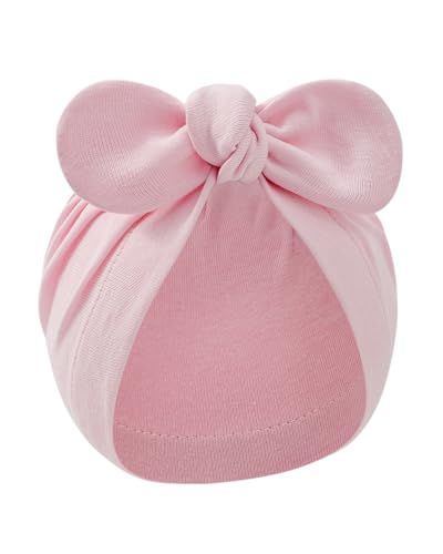 Century Star Newborn Hat for Baby Girls Infant Toddler Soft Hospital Hats Beanie Baby Turbans Head Wrap with Bow Cap