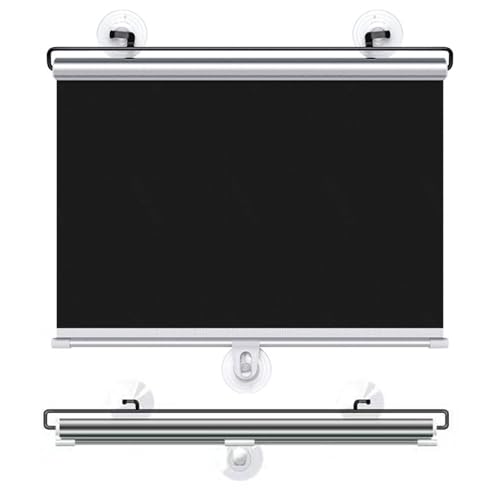 Estores Enrollables Opacos para Ventanas,Persianas Enrollables con Ventosas,Persianas Temporales Retráctiles,Cortinas Aislamiento Térmico o De Privacidad,Sin Taladrar,Black-58×125cm(22.8 * 49.2in)