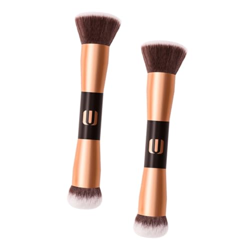 DECORNIJIA 2 Piezas brocha de maquillaje cepillo para polvo brochas de maquillaje para niñas kit de maquillaje herramienta de maquillaje cepillos de esteticista rubor portátil de madera