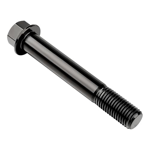 Image of Titanium Bolt M12 30 35 40 45 50 55 60 65 70 75 80 85 90mm Hex Small Flange Head for Motorcycle Car Modification Pack of 4 (M12x80mm Pitch 1.25, Black)