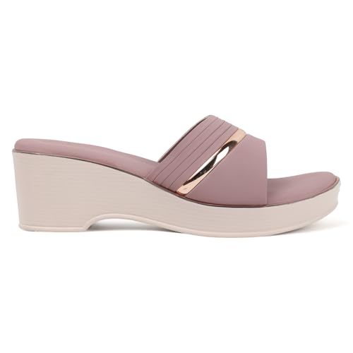 Image of Chinraag Women's Embellished Toe-Ring Comfort Flats | Stylish Casual Slip-On Sandals for Women (CR-388-P)