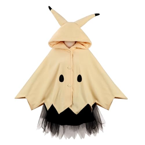 SP ESCRIY Unisex Adult Hoodied Cloak Costume 2PCS Hooded Cape Cloak Cosplay Costume with Skirt Yellow