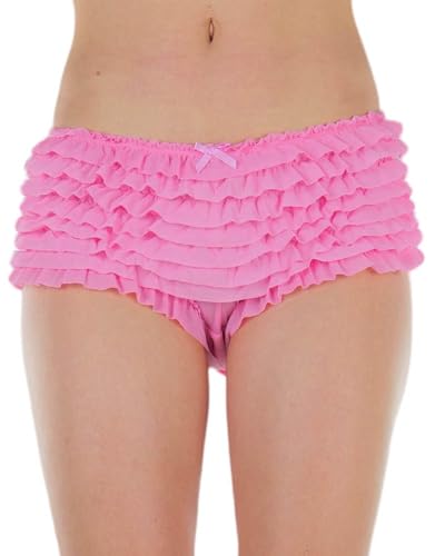 ToBeInStyle Women’s Mesh Ruffle Lace Cheeky Boyshort Panty Booty Shorts Burlesque Retro Style3