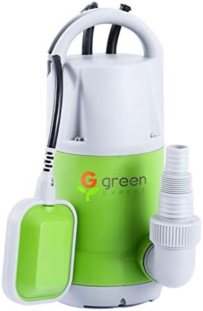 【USA Stock】Green Expert 3/4HP Submersible Sump Pump Max 3962GPH High Flow with Tethered Float Switch and Portable Integrated Plastic Handle for Water Removal Heavy Duty Basement Water Transfer