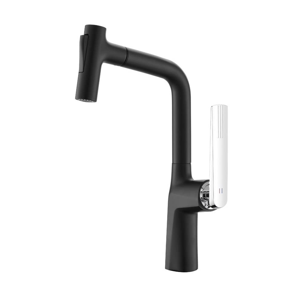 ZYCHSJXA Kitchen Tap Copper with Pull-Out Spray and 360-Degree Rotation for Sink Washing Faucet