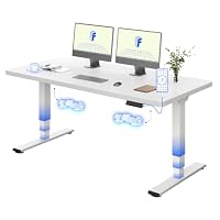 FLEXISPOT Scrivania Regolabile in Altezza 160×80 cm con Doppio Motore e Porta USB, Piano Monoblocco da 25 mm, Gambe a 3 Sezioni, Portata 120 kg, 4 Memorie, Rilevamento Ostacoli