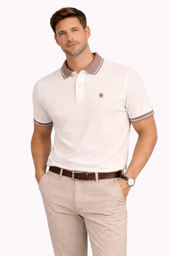Image of Mens Pique Polo T-Shirt | Cotton Rich, Smart Fit Polo with Embroidered Logo | Casual & Sports Wear | Polo T-Shirt for Men
