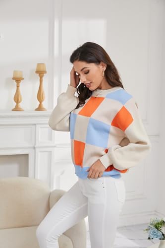 Image of LISILONG Women's 2024 Trendy Long Sleeve Ribbed Knit Sweater - Y2K Colorblock Fall Fashion Pullover Jumper