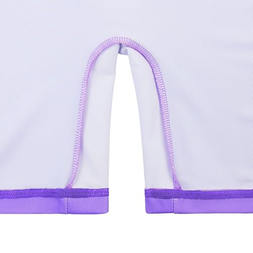 Image of TFJH E 1PCS Girls Short Sleeve Swimsuits UV 50+ Bathing Suits Sunsuits Zipper 2-14Y
