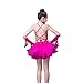 Hotfiary Girls Latin Rumba Samba Dance Dress Backless Spaghetti Straps Sequin Tutu Skirt Dance Outfits Ballroom Dancewear
