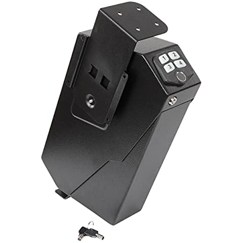 Tactical45 Handgun Pistol Quick Access Vault Safe - Single Pistol 4 Digit Password Protected Small Gun Safe with Key Cover