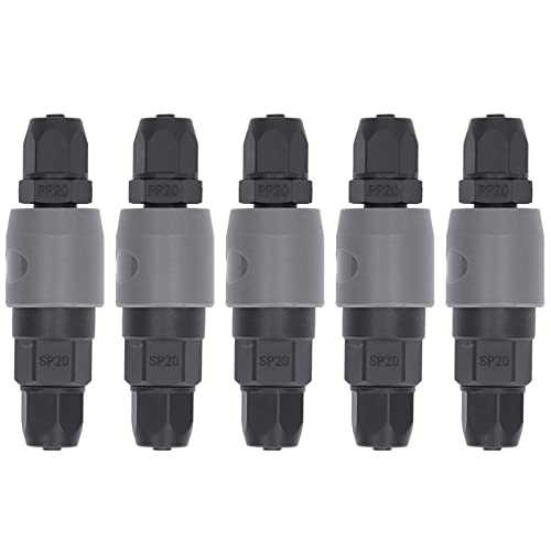 5 Set Pneumatic Quick Connector C Type Self Locking Air Compressor Hose Coupler Plug Socket Plastic Steel SP PP Air Duct Quick Connector Fittings(SP+PP-30)