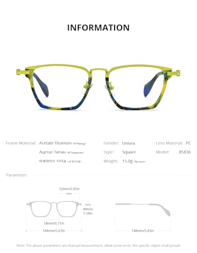 Image of FONEX Acetate Titanium Glasses Frame Men New Square Eyeglasses Spectacles Eyewear