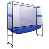 卓球 ネット 防球ネット 集球, ボールキャッチネット,移動式スタンド付き 簡単設置 練習器具 卓球台サイド対応 キャスター付き ボール回収ネット (180cm完全に包む)