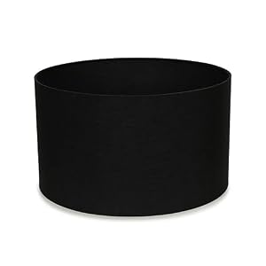 MiniSun | Medium Modern Black Fabric Drum Light Shade | Lamp Shades, Home Décor & Improvement Essential | 35cm Shade Width