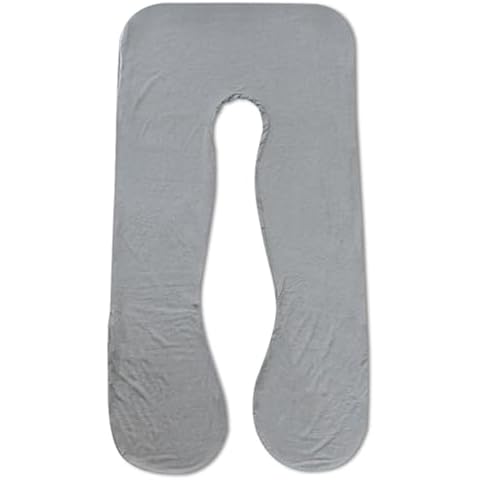 Meiz Pregnancy Pillow Cover, U Shaped Pregnancy Pillow Cooling Silky Cover, 60 inch Maternity Pillow Cover, Dark Grey Cover