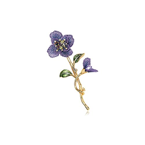 Broche Accesorios elegantes de moda for mujer, broche de flores bordado degradado púrpura, broche de lujo for banquete de boda, accesorios Broches para Ropa