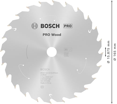 Bosch 1x PRO Wood cordless Kreissägeblatt, 165 x 1,5 x 15,875 mm, T24 – Ansicht 3