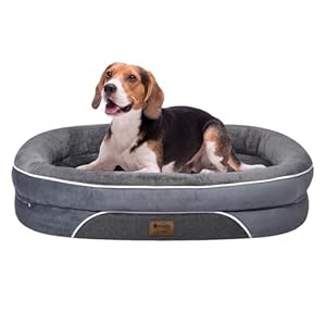Orthopedic Waterproof Large Dog Bed: Washable Dog Bed with Bolsters – Removable Orthopedic Dog Bed for Medium L XL Large Sized Dog – Non-Slip Pet Bed