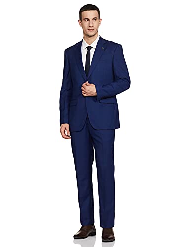 Image of Park Avenue Wool Men's Full Sleeve LUXUS FIT Dark Blue Formal Suit