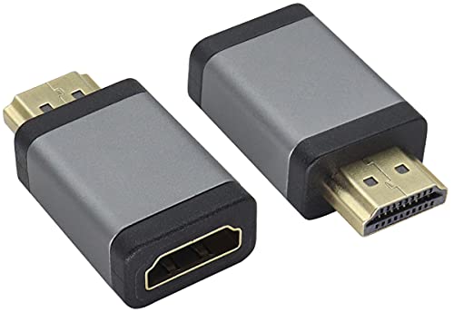 AAOTOKK HDMI Macho y Hembra Conector,Soporte para Extensores de Aleación de Aluminio 3D y 4K&60Hz 1080P,Adecuado para Televisores Definición,PC, Computadoras,Monitores(2Unidades)