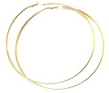 Pendientes de aro extra grandes de 12,7 cm, aros de 120 mm, oro o plata, Zinc, Sin gemas.