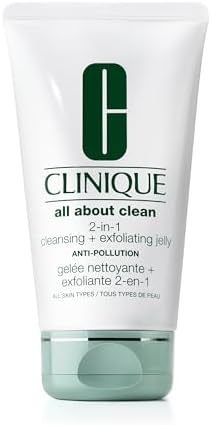 Clinique All About Clean 2-in-1 Cleansing + Exfoliating Jelly, Face Cleanser & Exfoliator With Salicylic Acid For All Skin Types, 150 ml.