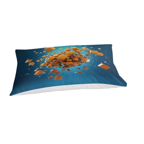 Housse de couette 135x200 rectangle 3D en microfibre avec taies