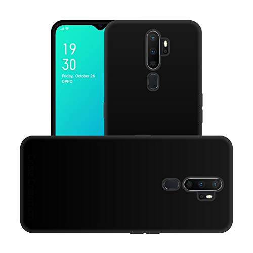 Image of Case Creation for Oppo A9 2020 Back case, Oppo A9 2020 Slim Flexible Smart Look case with 360 Camera All Angle Protection (Pure Black)