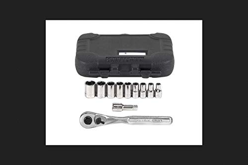 Craftsman 11 Piece 6 Point Standard 1/4 Inch Socket Wrench Set, 9-34860